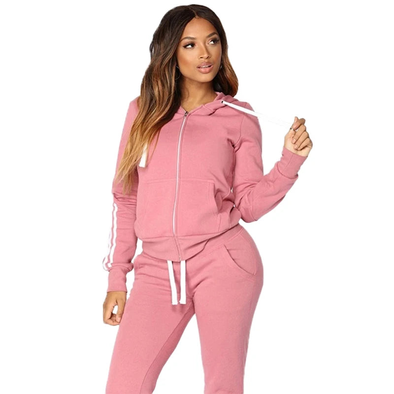 Women's Sports Sweater Two Piece Casual Hoodie+Sports Pants Sports Shirt