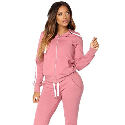 Women's Sports Sweater Two Piece Casual Hoodie+Sports Pants Sports Shirt